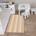 thumbnail image 2 of Mainstays Kids Indoor Pink and Yellow Striped Machine Tufted Accent Rug, 28.8" x 45", Machine Washable, Non-Skid Backing, 2 of 5
