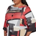 thumbnail image 4 of Alfred Dunner Womens Plus-Size Knit Colorblock Top With Necklace, 4 of 4