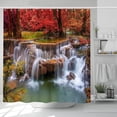 thumbnail image 4 of SPXUBZ Waterfall Shower Curtain Autumn Nature Landscape Theme Fall Forest Waterfall Scenery Print Pattern Bath Curtain Waterproof Set with 12 Plastic Hooks 72 x 72 Inch, 4 of 5