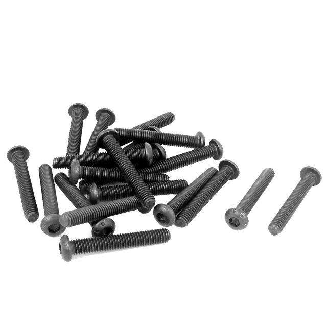 Unique Bargains M6 x 40mm Alloy Steel Hex Socket Button Head Machine Screws Black 20 PCS