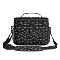 thumbnail image 2 of Dinosaur and Skull Black Pattern Insulated Lunch Box for Women Men, Medium Leakproof Cooler Bag with Adjustable Strap, 10"x6.7"x8", 2 of 6