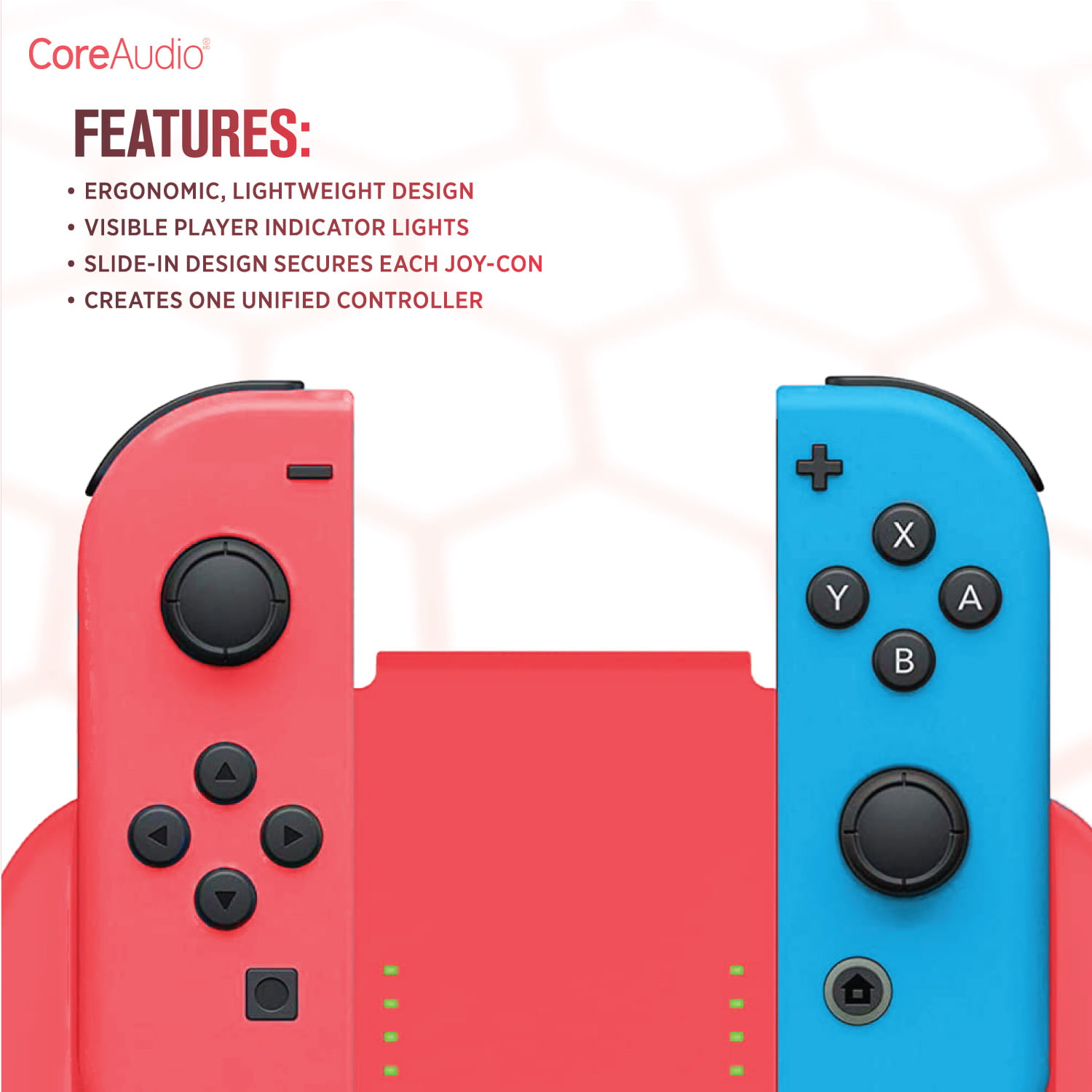 CoreAudio Switch Comfort Grip - Red - Easy Attachment, Comfortable Hold, Nintendo  Switch Joy-Con Handheld Joystick Remote Control Cover Holder 