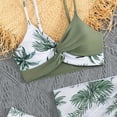thumbnail image 4 of Splozh Girls Bathing Suits Girls 3 Piece Swimsuit Set Stylish Tween Bathing Suits Bikini with Mesh Skirt Green,9-10 Years, 4 of 5