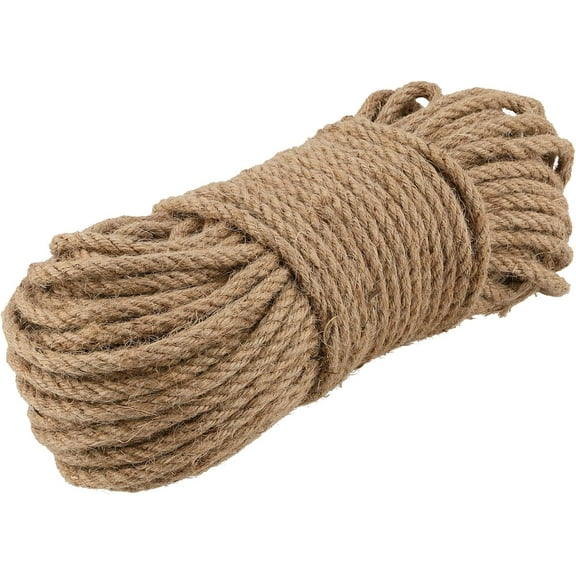 2/5 Inch x 32.8 Feet Natural Jute Rope,10mmThick Hemp Rope, Jute Rope for Crafts,Gardening,Indoor and Outdoor Use