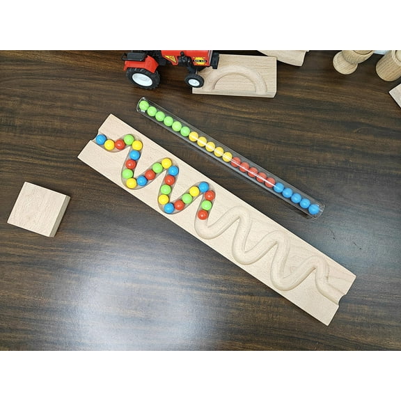 Marble Run Track ZIGZAG , Marble Race , Marble Run Race Wooden Plate, Light weight Toy, Montessori Pack of christmas gift birthday gift 1