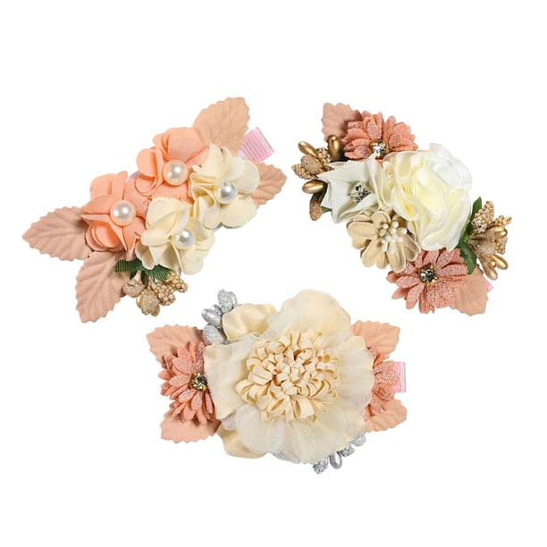 Pinza para el cabello Sunnimix 3 piezas con flores para niña