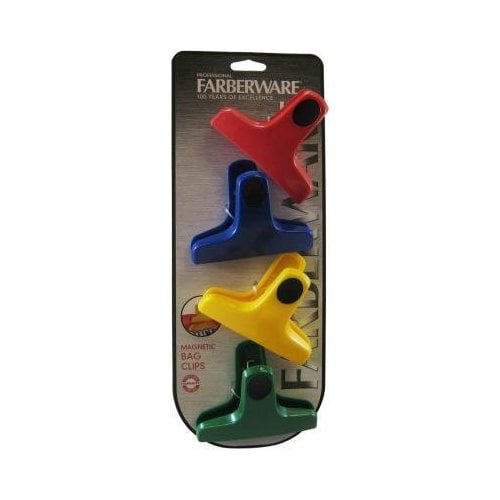 Details about   Farberware Professional Magnetic Bag Clip Tight Seal 4 Set Red Green Yellow Blue 