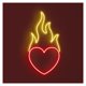 thumbnail image 1 of Corazón En Llamas, Luz De Neón LED, Decoración Para Fiestas Casa, Sala Juegos, Dormitorio, Bar, Estar, Cumpleaños, Pared, 40cm, 1 of 2