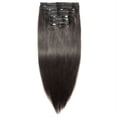 thumbnail image 4 of TopLLC Perruques Mode Femme Noir long Ensemble de Huit Pinces Cheveux Réels Cheveux Humains long Cheveux, 4 of 6