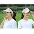 thumbnail image 4 of 2 piezas de visera deportiva para hombre y mujer, gorra de béisbol con parte superior hueca ajustable, gorra de algodón, 4 of 5