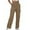 Brown, variant on Women Casual Daily Elastic Waist Side Pockets Cargo Pants Outdoor Workout Trousers Beige,S