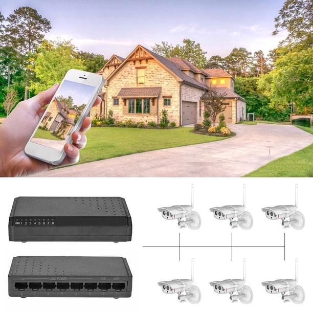 Conmutador PoE duradero de 8 puertos dedicado útil 6 + 2 POE 10/100M Ethernet Power Over sin adaptador de corriente para cámaras