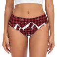 thumbnail image 1 of Balery Christmas Buffalo Plaid Ropa Interior de Algodón para Mujer con Dibujo – Braguitas Cómodas y Elásticas, Estilo Clásico-X-Small, 1 of 6
