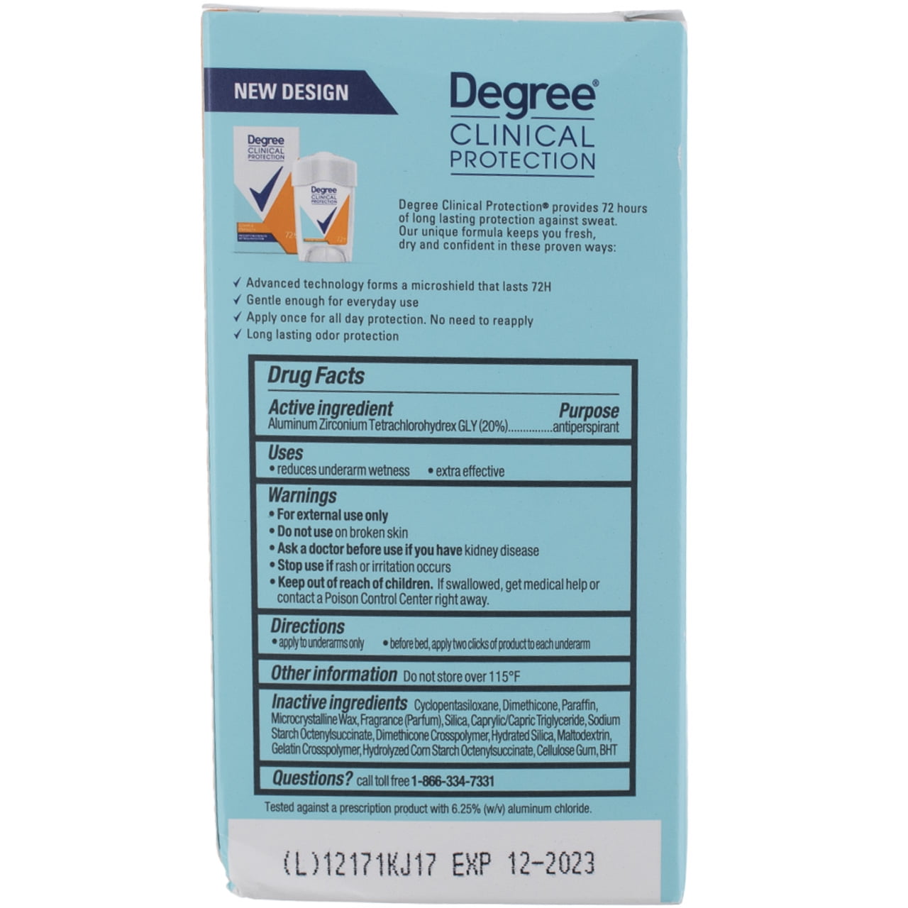 Degree Clinical Protection Anti-Perspirant & Deodorant, Summer Strength 1.7 oz (Pack of 4)