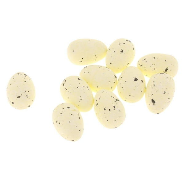 10 piezas de huevos artificiales falsos para la cría de aves - 15 mm / 20 mm Amarillo l Gloria Huevo de ave artificial