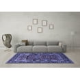 thumbnail image 3 of Ahgly Company Indoor Square Oriental Blue Industrial Area Rugs, 5' Square, 3 of 4