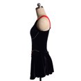 thumbnail image 4 of LIUHUO Custom Figure Skating Dress Girls Women Black Velvet Red 3D Lace Flower Decoration Comfortable Fabric, 4 of 9