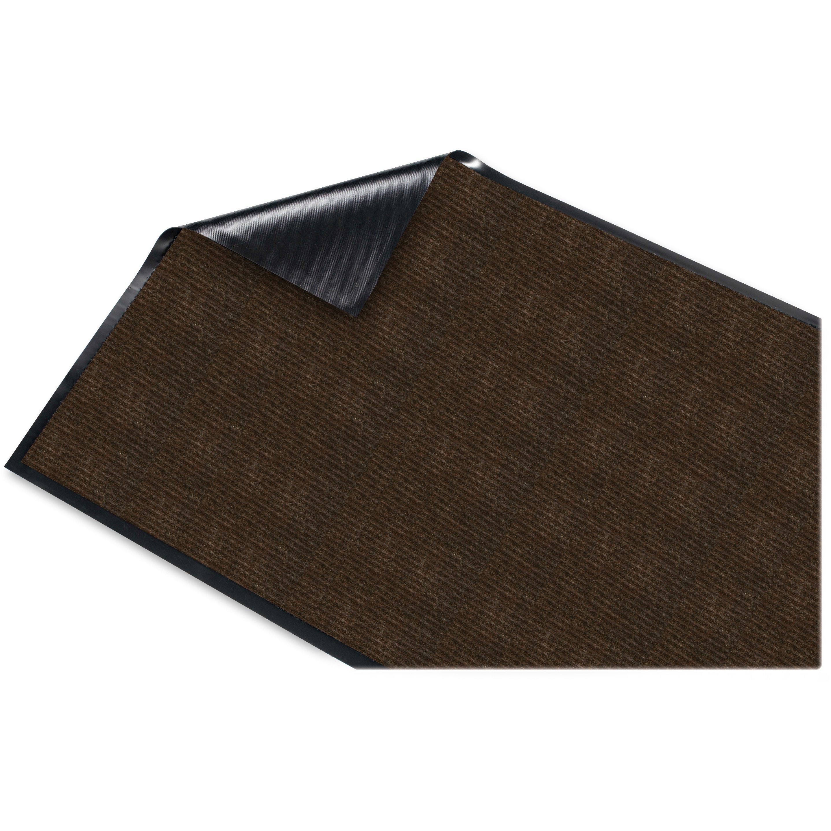 Genuine Joe Gold Dual-rib Hard Surface Floor Mat - Hard Floor - 72" Length X 48" Width - Polypropylene, Vinyl - Chocolate