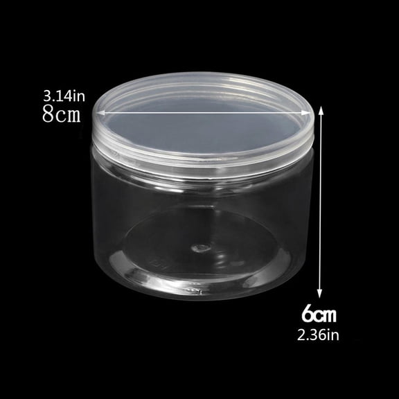 Osdhezcn Empty Plastic Storage Jar with Lid Clear Cosmetic Makeup Refillable Bottles Pot