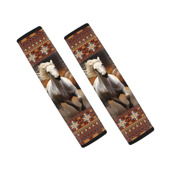 Chririnla Deometric Pattern Seat Belt Shoulder Strap Covers Set of 2, Auto Seat Belt Cover Polyester Fabric Waterproof Wear Resistant for Sedan SUV Truck