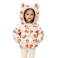 thumbnail image 2 of Girls Down Jacket Winter Coat Soft Hooded Coat With Ears Warm Thickened Outerwear Kids Clothing, 2 of 3