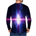 thumbnail image 3 of IROINNID Reduced Mens Pullover Shirts Long Sleeve Round Neck Pullover Electric Wave 3D Printed T-Shirt Blouse,Purple, 3 of 5