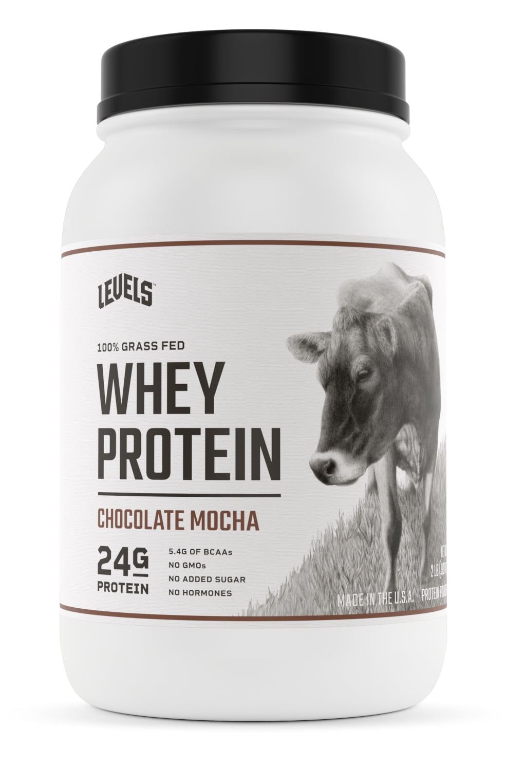 Levels 100 Grass Fed Whey Protein, No GMOs, Chocolate Mocha, 2LB