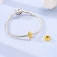 thumbnail image 2 of Cuenta Separadora de Silicona Cielo Estrellado Dorado Dije Bañado en Plata, 2 of 6