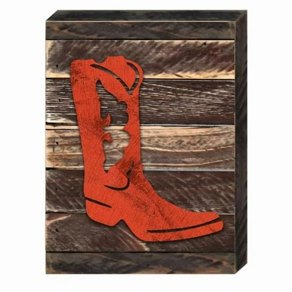 Designocracy 98437-18 Cowboy Boots Art on Board Wall Decor