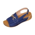 thumbnail image 2 of Bkhluea Women Chain Buckle Wedge Ankle Strap Sandals Slip On Comfortable Footwear For Casual Outdoor Party Daily Activities, 2 of 7