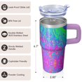 thumbnail image 3 of Leak Proof Lid and Straw 20oz Tumbler with Handle, Geometric Stainless Steel Insulated Double Wall Travel Cup, 3 of 5