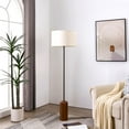 thumbnail image 4 of Oren 60" Modern Classic LED Standing Floor Lamp with Heavy-Weighted Base in Walnut Finish, 4 of 5