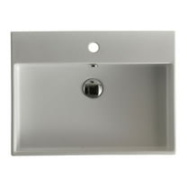 Unlimited 60.01 Wall Mount/Vessel Bathroom Sink in Ceramic White with One Faucet Hole