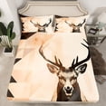 thumbnail image 2 of Homewish Wild Animal Deer Full Size Sheets,Retro Geometric Triangle Bed Sheets,Rustic Farmhouse Cabin Sheet Sets For Boys Teens,Microfiber Bedroom Decor,4 Pieces, 2 of 7