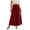 Wine, variant on yillto Womens Skirts with Pockets Elastic Waist Loose Flowy Summer Casual Beach Vacation Maxi Skirt