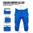 thumbnail image 2 of Exxact Sports Rebel Youth Football Pants with Built in Pads, Lightweight Integrated Football Practice Pants with Lace-up Fly (YXS, Royal Blue), 2 of 7