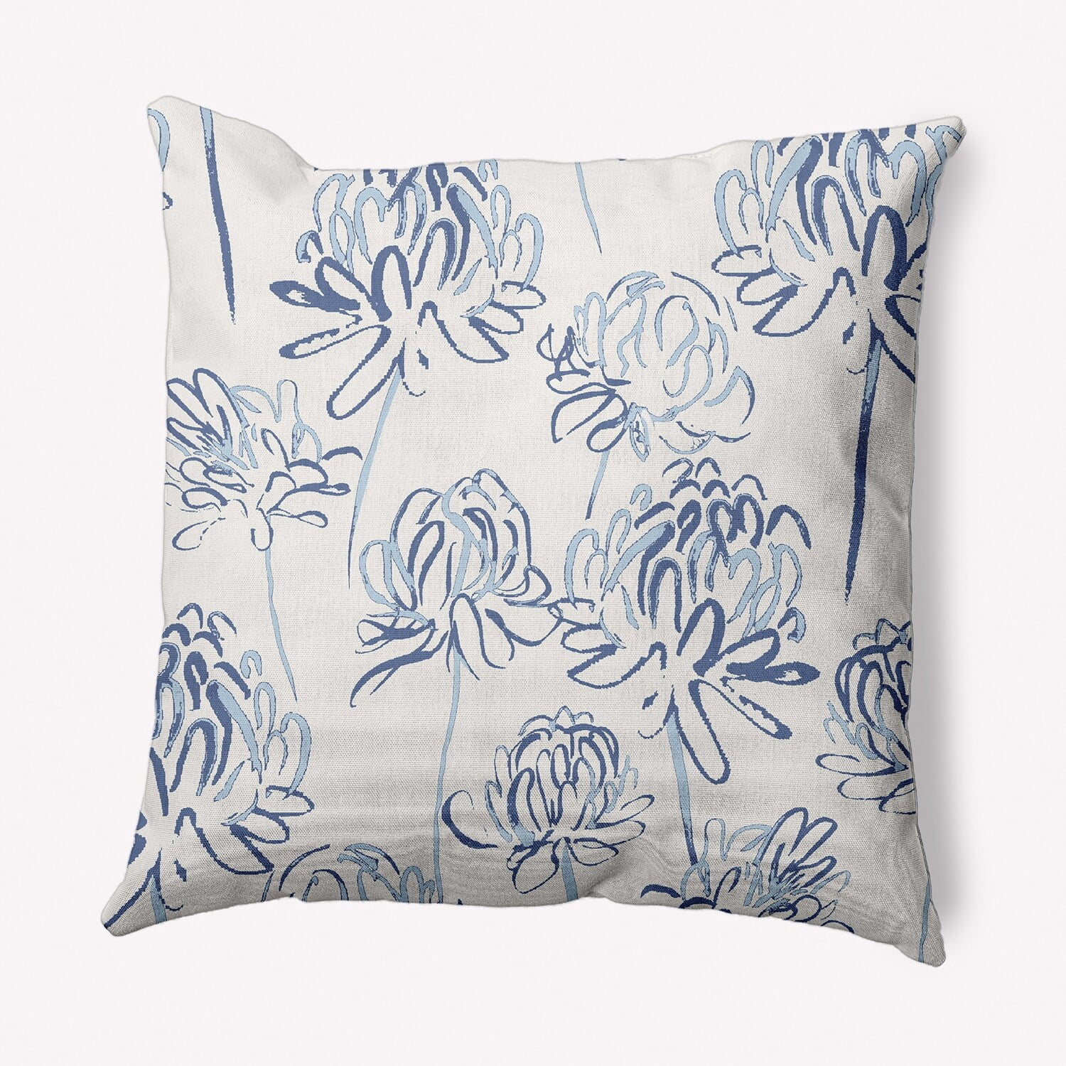 Simply Daisy Blossom Bouquet Outdoor Pillow, Green/White, 14 in x 20 in