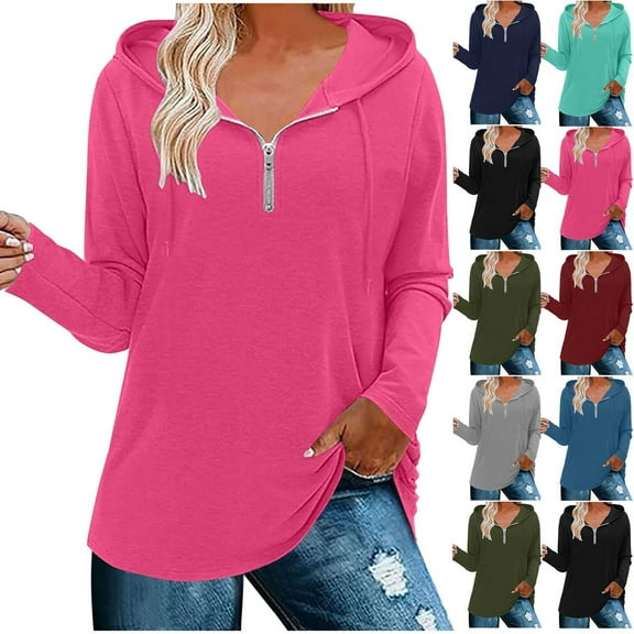Ashirexll Zip up Hoodie Women, Hoodies for Women, Ladies Long Sleeve Hoodies Casual Sports Zipper Hooded Sweatshirts