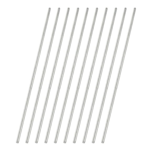Uxcell 10 Pcs 304 Stainless Steel Round Rod, 5/32" Diameter, 10"(250mm) Length Metal Solid Shaft Rods, Steel Stick Lathe Bar Stock for Crafts DIY Models Plane Ship Cars