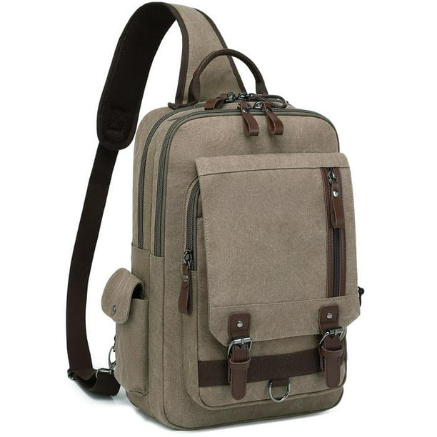 Mygreen Canvas Leather Crossbody Messenger Bag One Strap Sling Travel ...