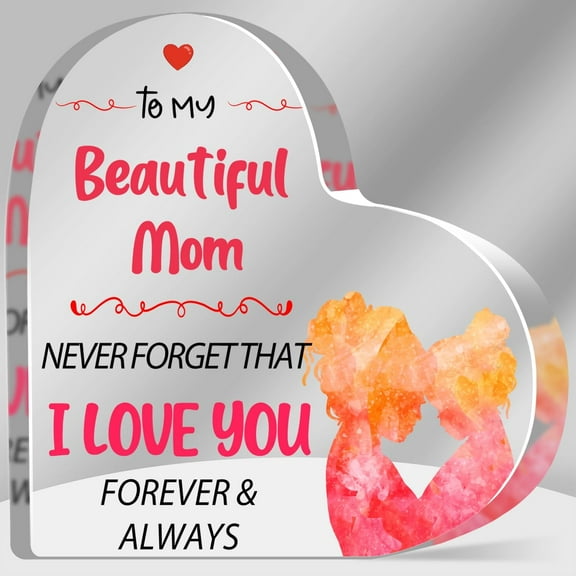 Gifts for Mom, Mom Birthday Gifts, Mothers Day Gifts from Daughter, Meaningful Gifts for Mother, Best Mom Ever Gifts, Christmas Gifts for Mom, Acrylic Heart Keepsake