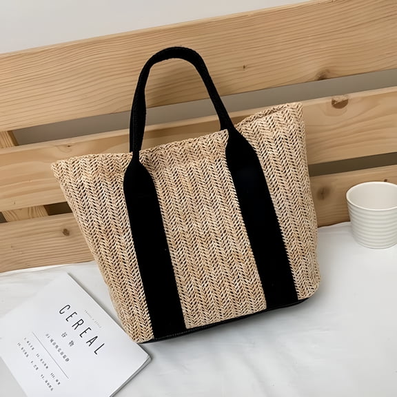 GJX Women Casual Rattan Handbags Wicker Woven Shoulder Bags Summer Beach Straw Bag Large Capacity Tote Lady Big Purses 2023