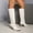 White, variant on Knee High Boots Women, Waterproof Kitten Heel Wide Calf Tall Boots Pull-On Pointed Toe Low Heel Long Boots