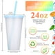 thumbnail image 4 of Vaso Honeydak de plástico de 700 a 800 ml, 15 unidades, con pajita y tapa, 4 of 7