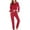 Red, variant on Women's Cute Outfit Sets Fashion Color Round Neck Long Sleeve Sweatshirt and Tailored Trousers