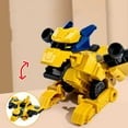 thumbnail image 6 of Dinosaur Transform Car Toy, Collision Deformation Robot Vehicle, Push-Pull Wheels Engineering Play, Blue Plastic Interactive Learning Gift for Boys, 6 of 8