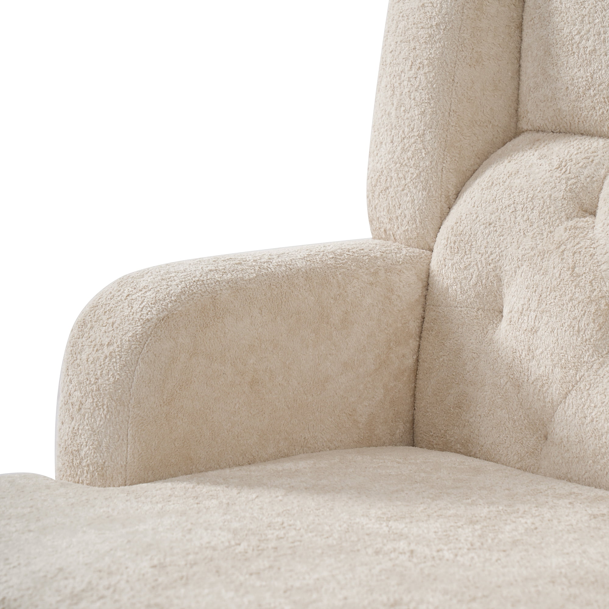 Leumius Accent Chair, Modern Tufted Armchair, Upholstered Single Sofa Chair for Living Room and Bedroom, Beige
