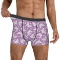 thumbnail image 2 of Salouo Purple Butterflies Floral Print Men's Boxer Briefs,Breathable Underwear Elastic Waistband Briefs for Men -Small, 2 of 8
