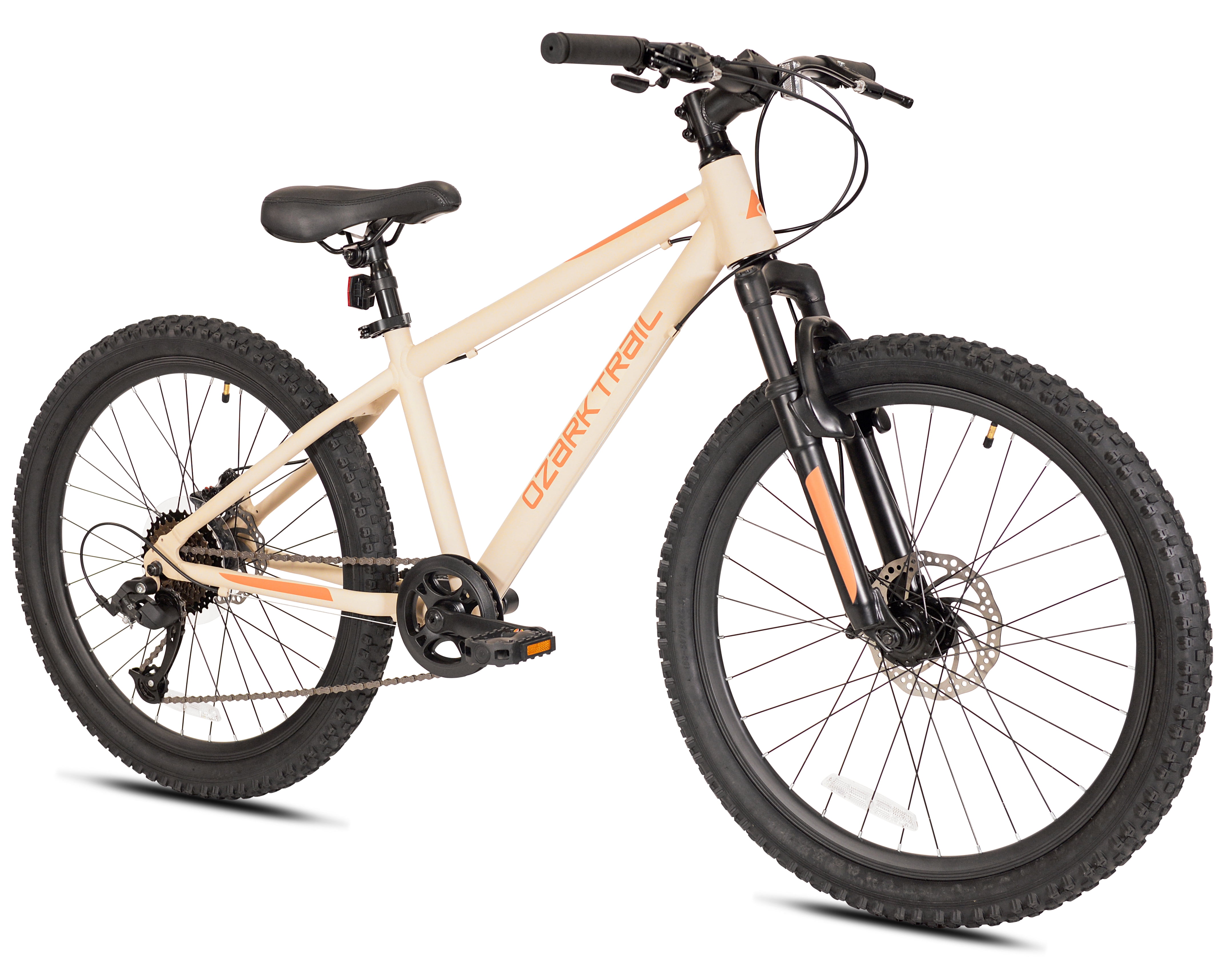 Ozark Trail 24" M.1 Mountain Bicycle, 8 Speed, Vanilla, Fits Riders 4'6" - 5'6", Teen, Unisex, Online Only
