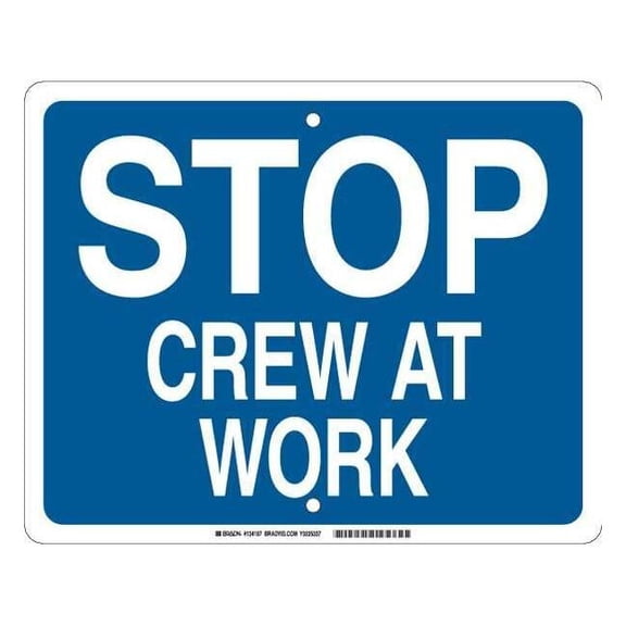 Brady Railroad Stop Sign, 15" W, 12" H, Aluminum, Blue 134187